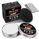 TERFIE Mink Oil Leather Conditioner Cleaner 3.52 oz for Restoration and Polish, Black...