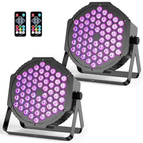 RGB LED Par Stage Lights: 90W Brightness Adjustable - Remote