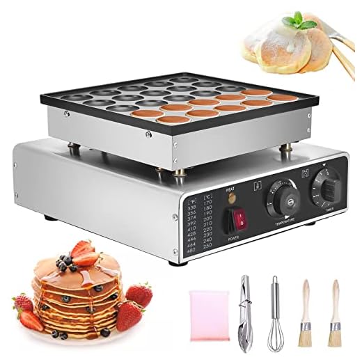 Panghuhu88 25Pcs Mini Dutch Pancake Maker, 950W Electric Non-stick Muffin Maker Machine, Poffertje Maker Dorayaki Pancake Maker Machine for Bakery Home and Kitchen Restaurant Snack Bar (US Plug 110V)