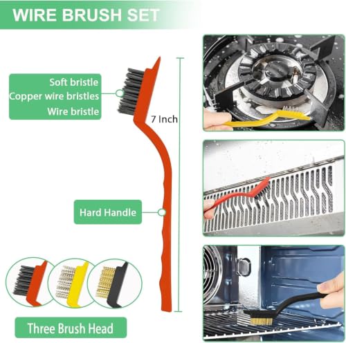 Image of Car Detailing Brush Set,Auto Interior & Exterior Cleaning Kit with 5 Boar Hair Detail Brushes,3 Wire Brushes & 2 Air Vent Brushes for Dashboard, Engine, Wheels,Leather,Car AccessoriesCar Brush-10pcs