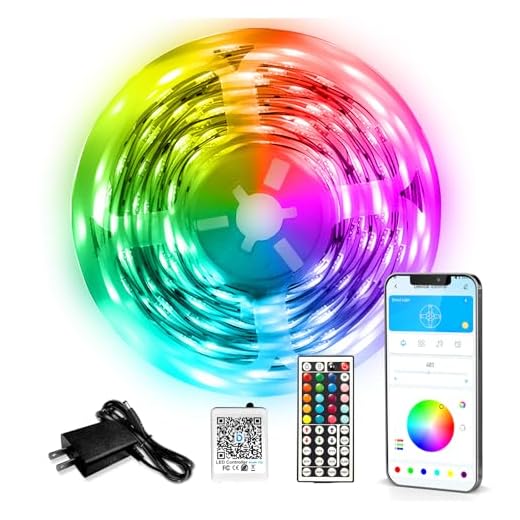 DAYBETTER LED Strip Lights 110ft, Smart Lighting Strips with App Remote Control, RGB Music Sync Color Changing Lights for Bedroom Kitchen Party Home Decor Luces led para cuarto (1 Roll)