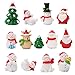 FunPa 12PCS Christmas Mini Ornaments Desktop Ornaments Kits Set Micro Landscape Ornament Cute Cartoon Mini Landscape Decor for DIY Fairy Garden Dollhouse Decoration Christmas Desktop Decoration Party