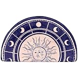 Generic Semi Round Boho Bathmat Sun and Moon Fun Bath Mat Non Slip Washable Bathroom Decor Half Circle Bohemian Home Floor Doormat Semicircle Indoor Rug (Sun and Moon), Small, BYB46201