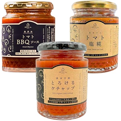 ヨダファーム トマト調味料 3本ギフトセット(ケチャップ・塩糀・BBQソース 各200g)無添加 国産 砂糖不使用 手作り トマトソース ギフト