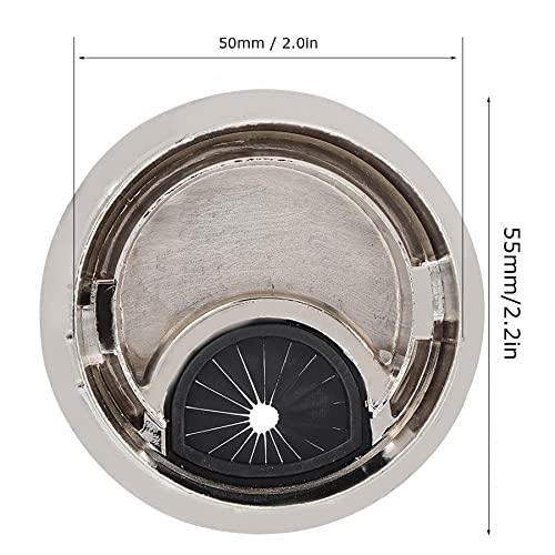 Computer Wire Cable Hole Cover Grommets， 5pcs Outlet Cover Computer Desk Threading Hole Desktop Alloy Over-Line Box Desk Table Grommet(50mm)