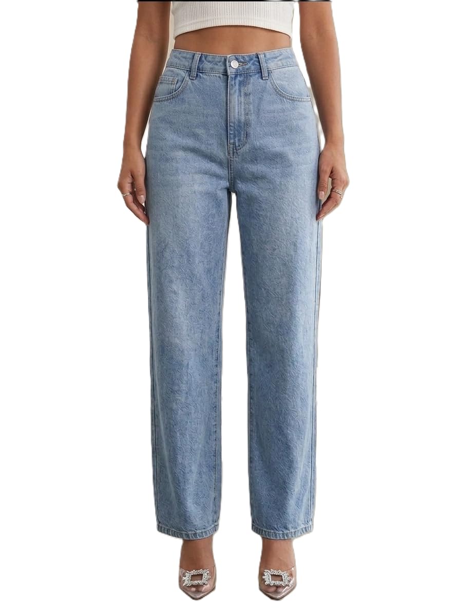 ruffkut Denim Light Blue Jeans for Women | Regular Fit Straight Jeans for Girls-picture-14