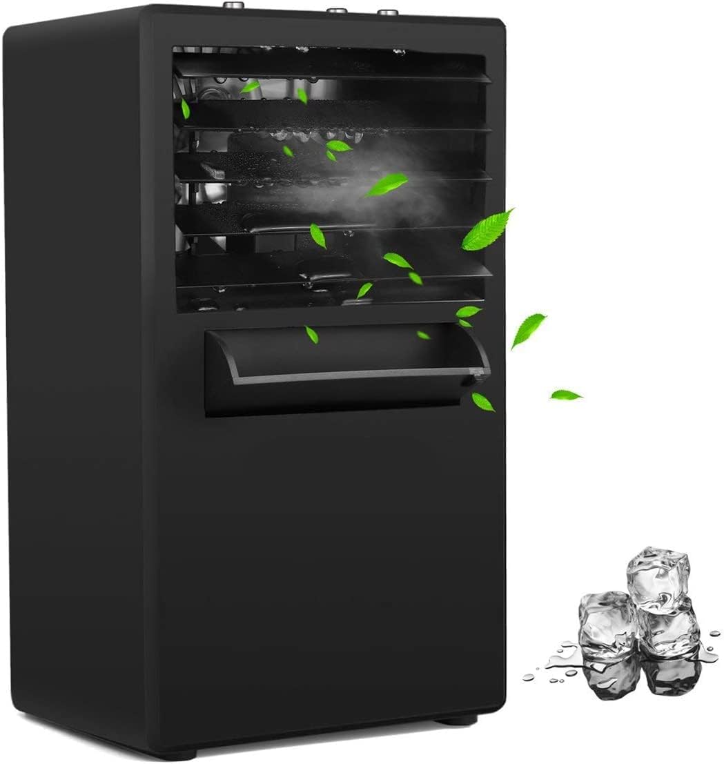 Portable Air Conditioner Fan, OYRGCIK Mini Air Conditioning Fan Personal Space Air Cooler Misting Fan Small Evaporative Desktop Fan Air Circulator Purifier Humidifier for Office Dorm Nightstand, Black