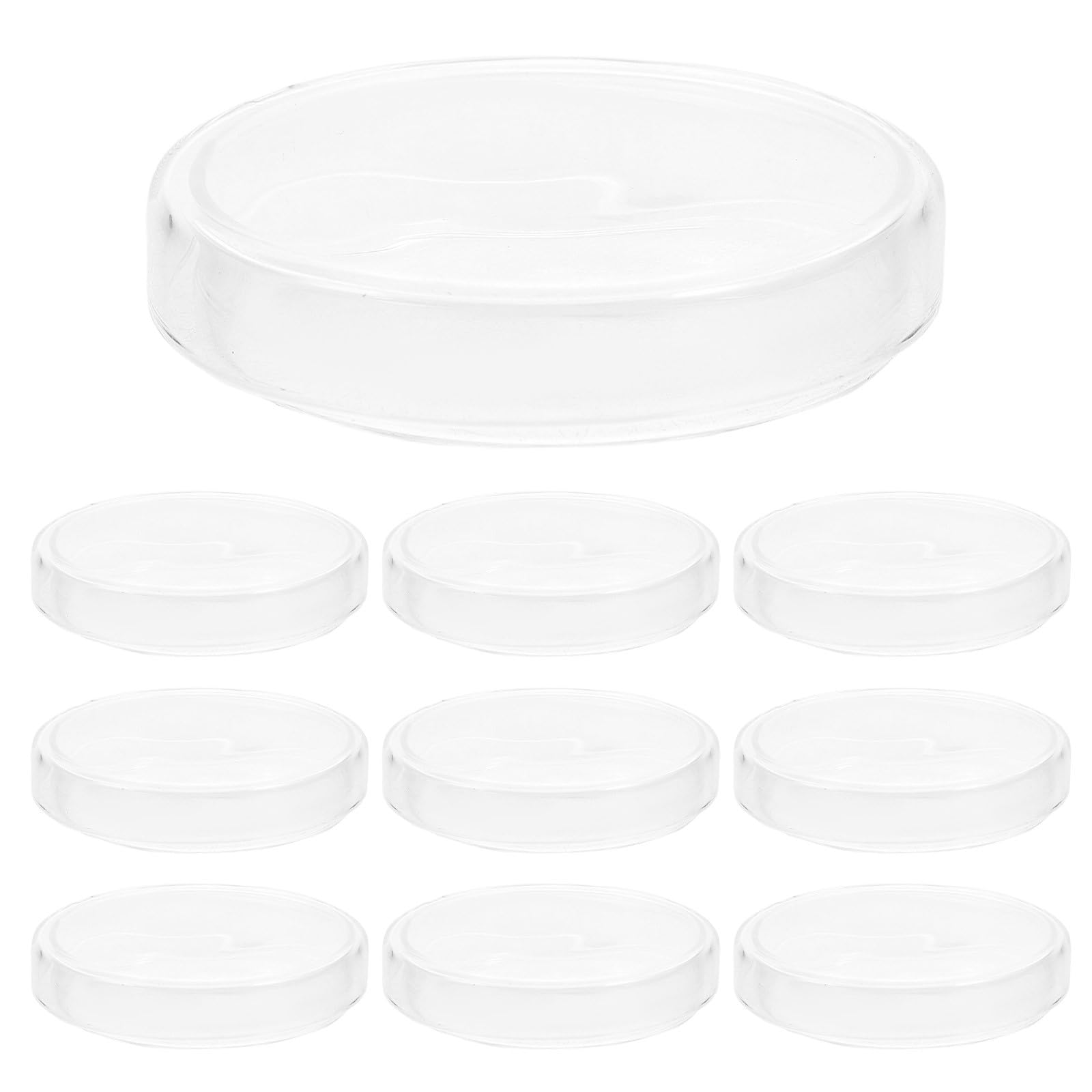 Piastre Petri in Vetro con Coperchio 10 Pezzi 90mm per Colture Cellulari e Studi Micologici Trasparenza Ottica Alta per Laboratorio