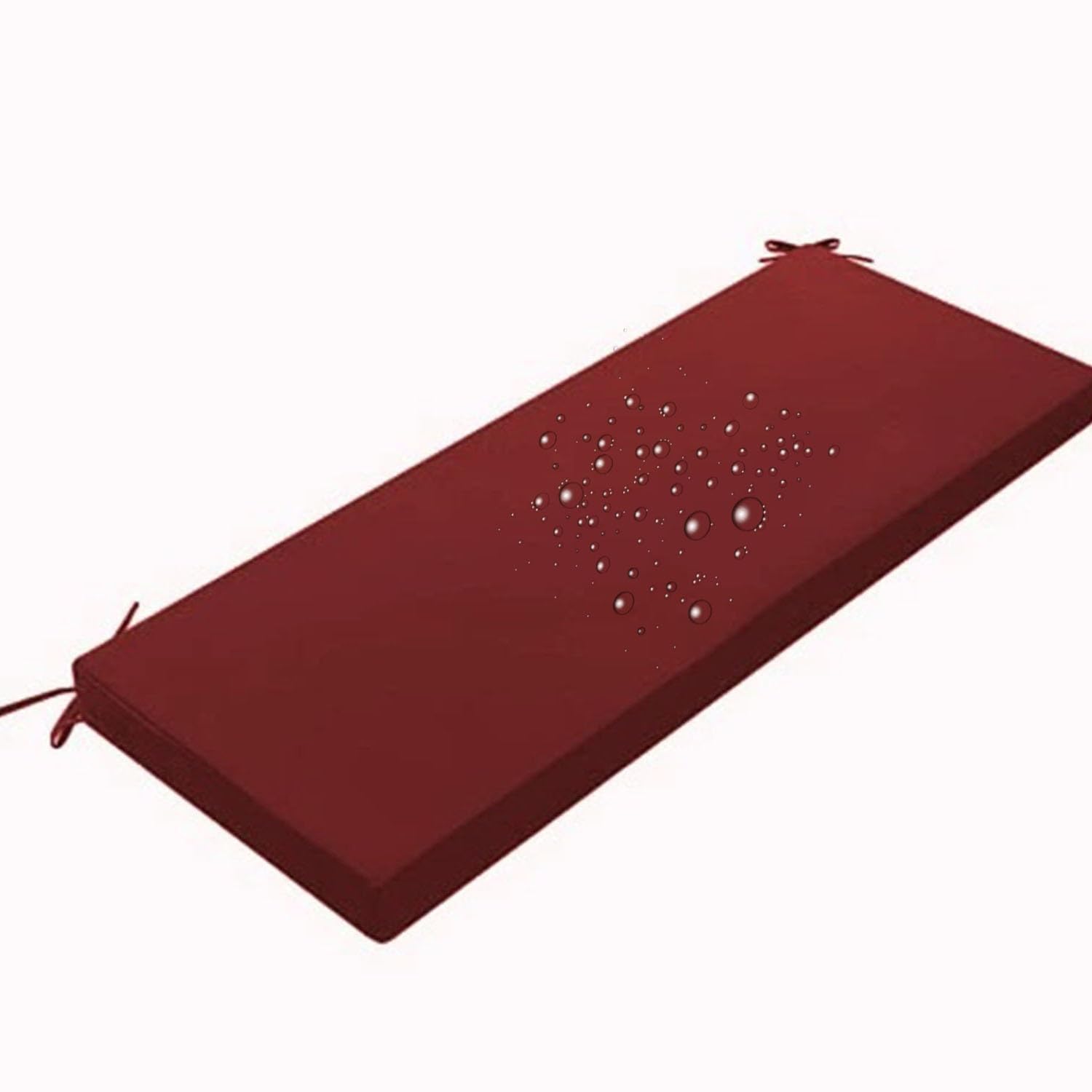 Odaima Bench Cushion Waterproof, Seat Cushions for Outdoor Furniture 80/120/100/150/180x40 cm,High-Density Bench Pad Anti-Slip with Ties,Patio Porch Swing Replacement Seat Pad(Wine Red,140x55x5cm) — image 1