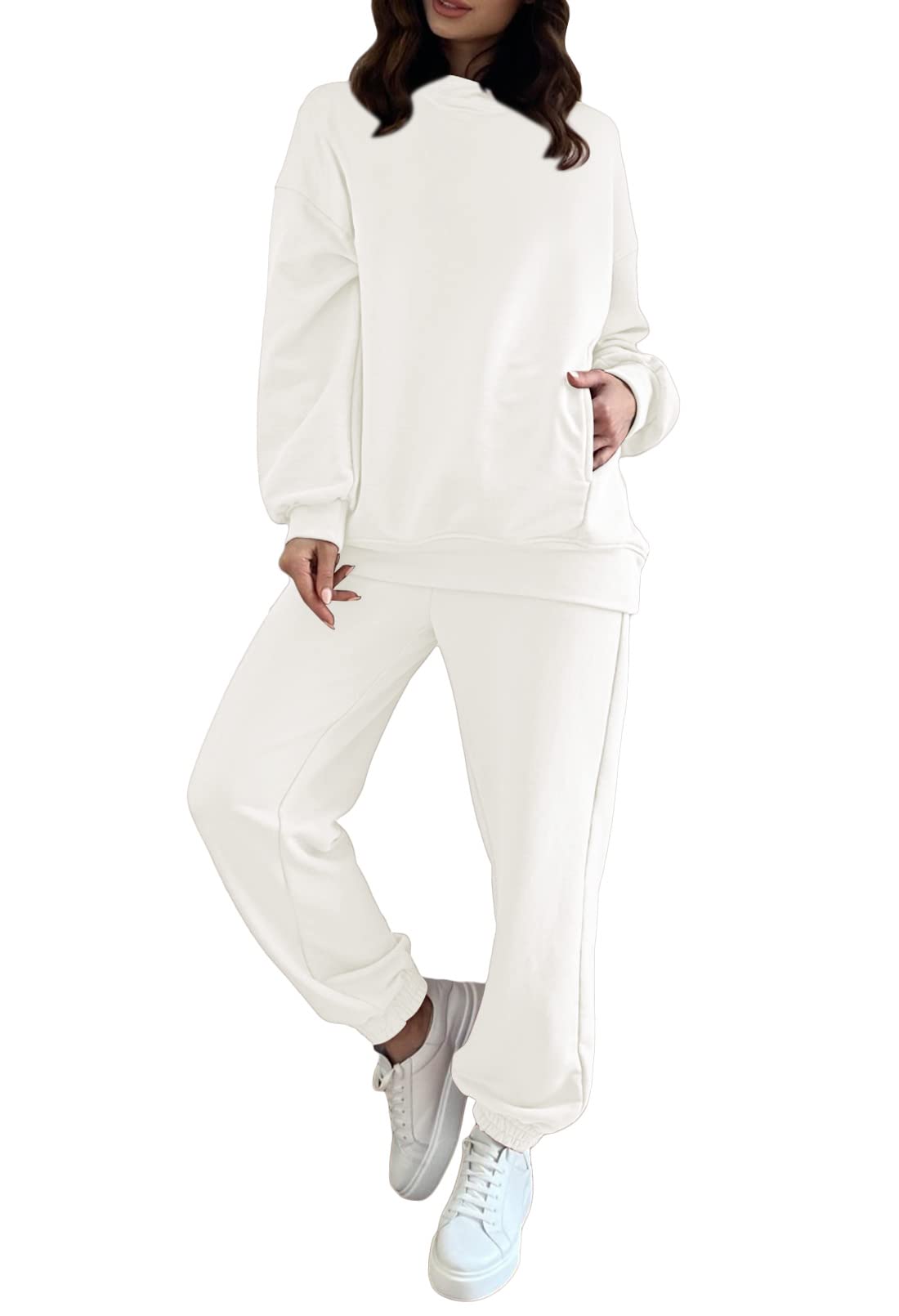Fixmatti Women Hoodies Tracksuit Long Sleeve Sweatshirts Jogger Pant 2 Piece Outfits