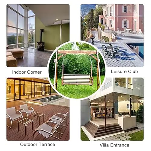 Altalena Hollywood in legno con supporto, panca a 2 posti, altalena da patio con schienale e braccioli, perfetta per giardino, terrazza, cortile, piscina, capacità 362,9 kg