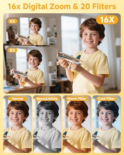 Digital Camera, 44MP FHD 1080P Camera for Kid with 16X Zoom Anti Shake, Compact Small Camera with 32GB SD Card, Digital Camera for Teens for Teens Girls Kids Adults(Black) - Image 6