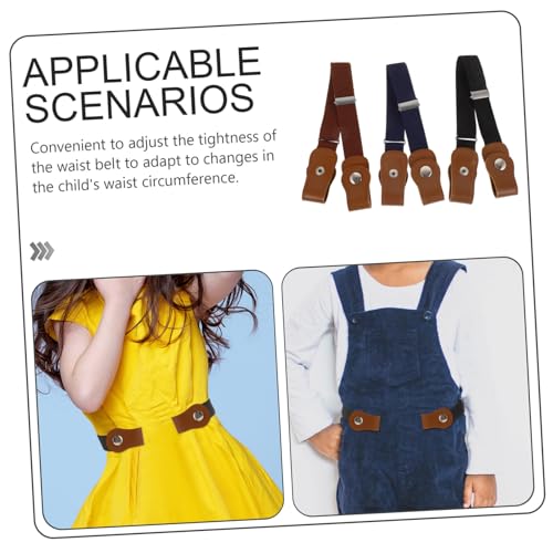 3pcs Elastic Waist Belts for Boys Stretchy Belts Light Comfortable Stylish for School Uniforms Dresses Casual Wear4