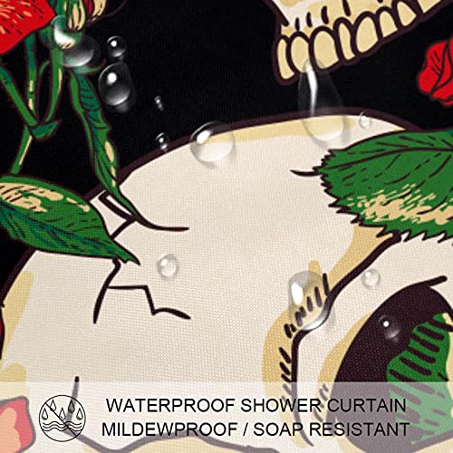 Rideau de douche Skull imperméable anti-éclaboussures 168x183cm