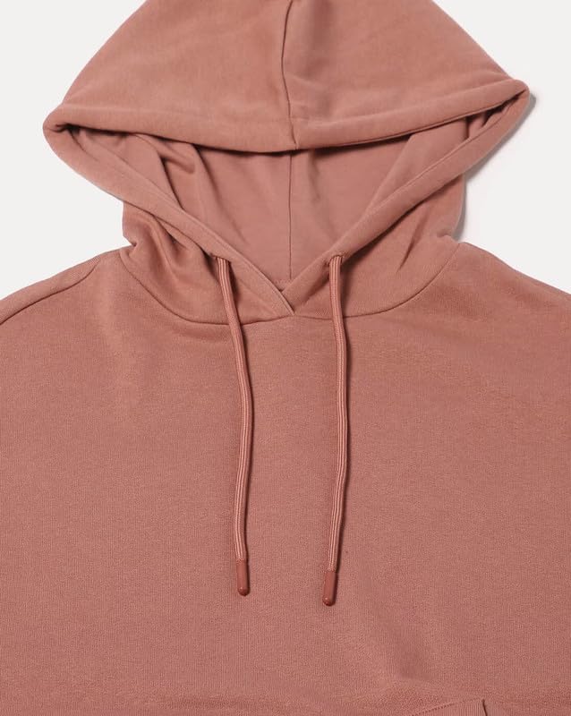 Image of PAKLON Solid Long Sleeves Hooded Neck Sweatshirt with Kangaroo Pocket Hoodie for Women's