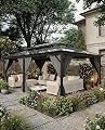 12'x20' All-Weather Gazebo, Metal Hardtop Gazebo with Double Metal Roof, Aluminum Alloy Frame, Netting & Curtains for Patio/Deck/Backyard/Lawn/Garden, Gray