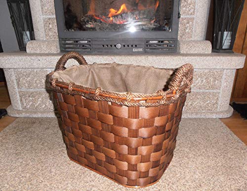 MISORPRESA Cesta para LEÑA Mediana 52X40X40CM LEÑERA Ovalada Cesta LEÑA
