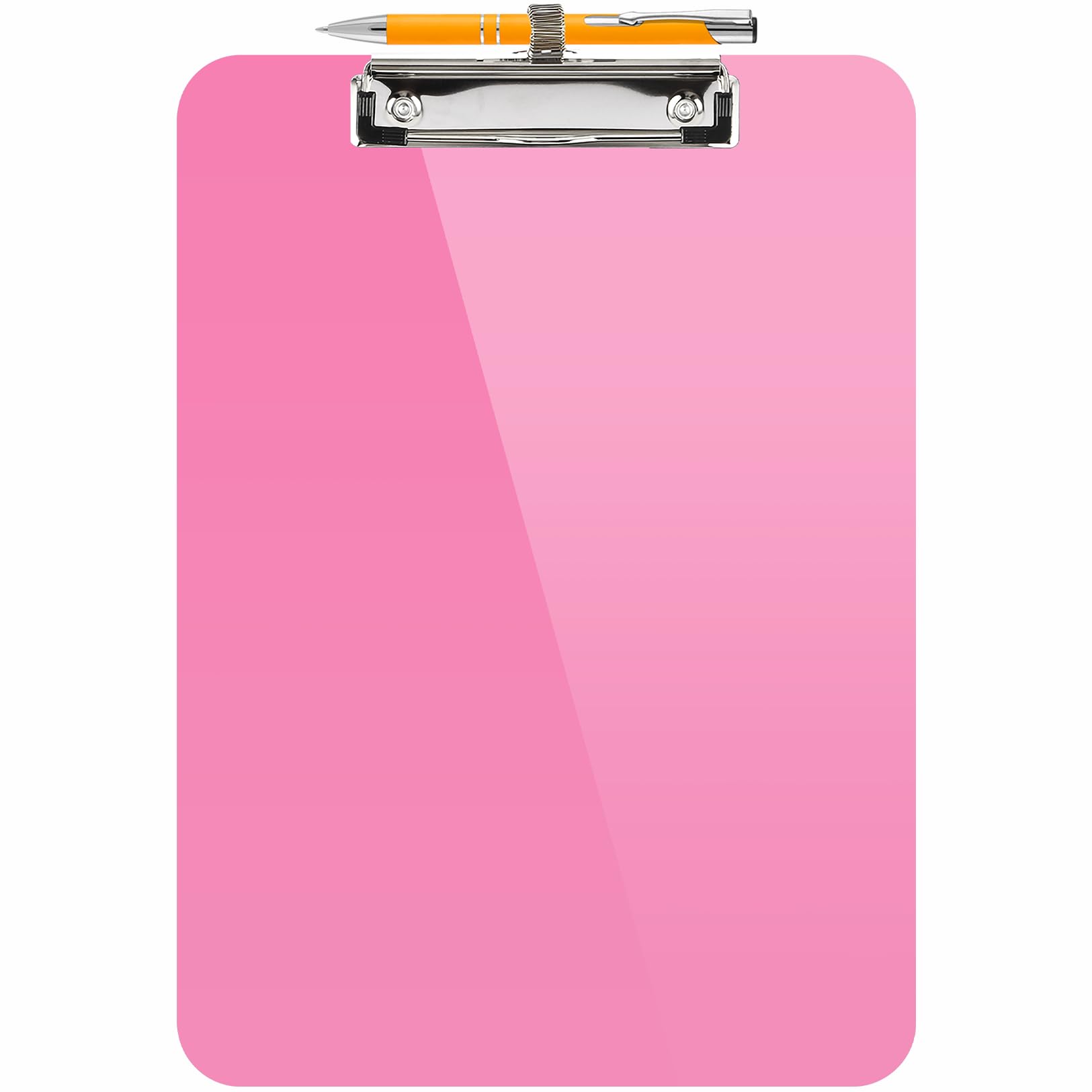 Sooez Plastic Clipboard with Pen Holder, [10% Thicker] Clip Boards 8.5x11 with Low Profile Clip, Cute Hanging Clipboard, Standard Letter A4 Size for Women Teacher, Office & School Supplies, Neno Pink