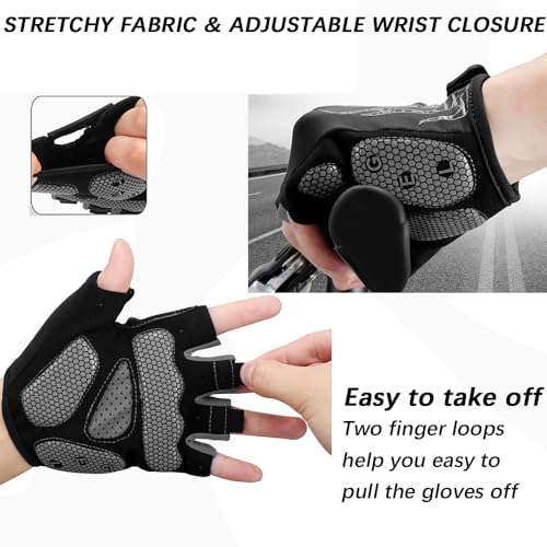 Image of MOREOK Shock-Absorbing Breathable Biking Cycling Gloves Half Finger Outdoor Sport Bicycle Gloves Mountain Road Bike Riding Gloves for Men and Women