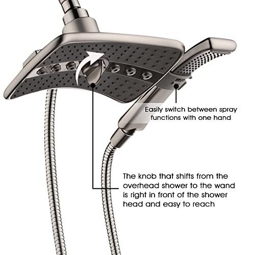 Combo de duchas BRIGHT SHOWERS en níquel cepillado con manguera extra larga miniatura 2