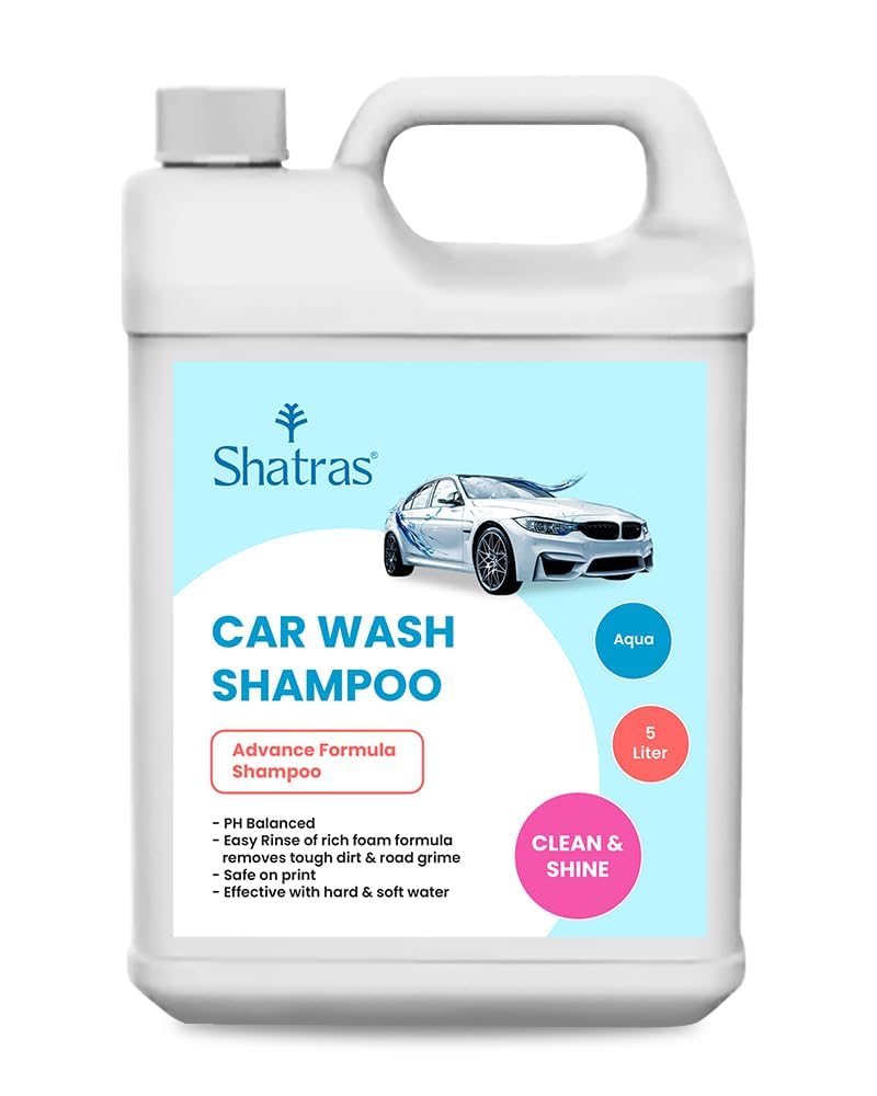 Shatras 5 Ltr Foam Car Wash Shampoo Concentrate - pH Neutral, Thick Suds With Shine Enhancing Formula - Bubblewash Snow Car Foam Shampoo That Works With Both Bucket Wash And foam Cannon-picture-17