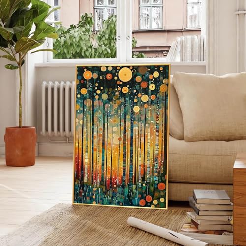 Forêt de Gustav Klimt impression sur toile moderne décoration murale 40x60