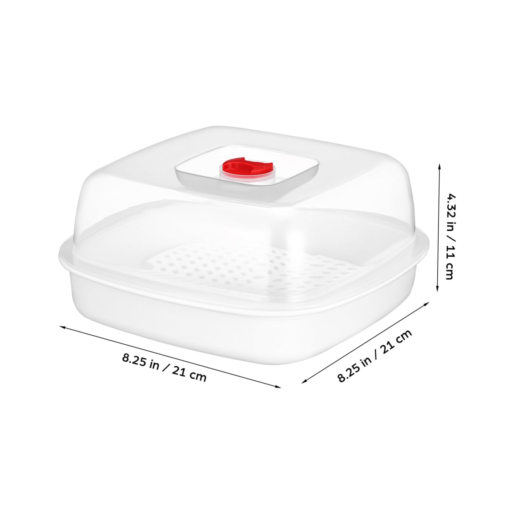 Generico Vaporiera Microonde Professionale in Plastico Manico, Contenitore per Alimenti al Vapore per Cucina e Cottura di Pesce e Ravioli