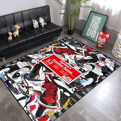 Tapete decorativo estampado de zapatillas 5' x 7' miniatura 2