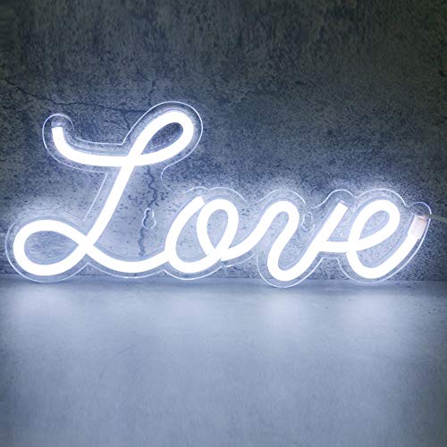 Image of 5V White Love LED Neon Sign Christmas Wedding Party Decoration Wall Lamp USB Powered Children Bedroom Night Light (NEW love white)