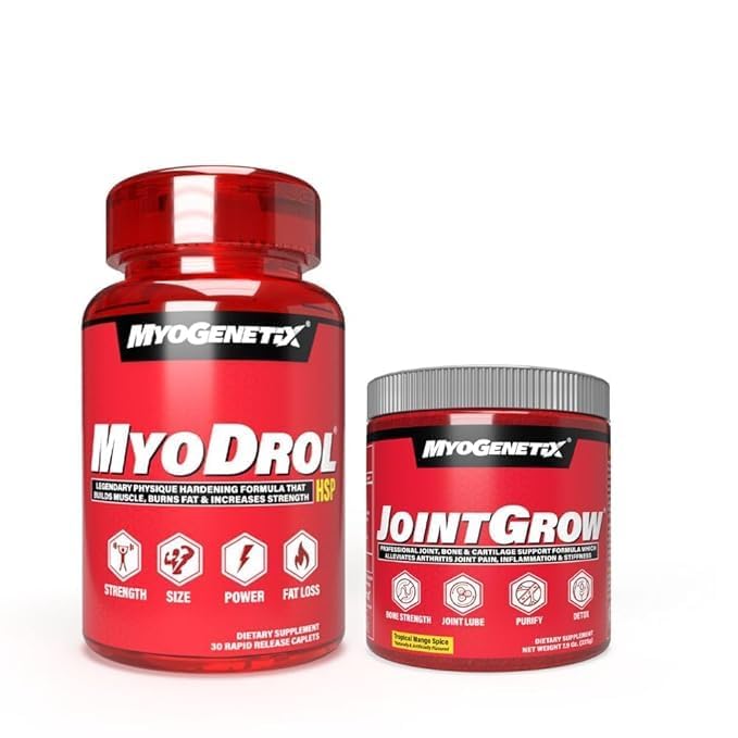 [BRSRGHQHDMCGMYLX] MYOGENETIX MYODROL® – The Ultimate Muscle Creator + FREE Pre - Workout Power Boost (300 GM, JOINTGROW Tropical Mango Spice Flavour)