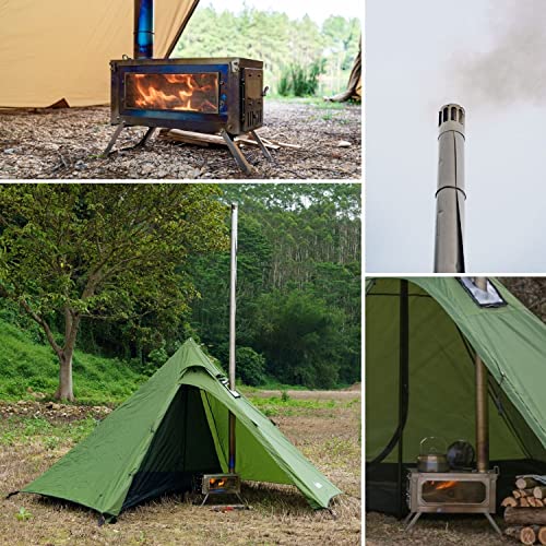 Carpa ligera FireHiking con estufa de titanio miniatura 6