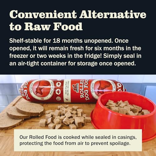 Image of Redbarn Pet Products All-Natural Premium Rolled Dog Food, Beef Recipe - Soft Semi-Moist Wet Formula for High Protein Diet, Training Rewards, & Treat Pill Concealer - 4 lb, 1 Count (Pack of 2)