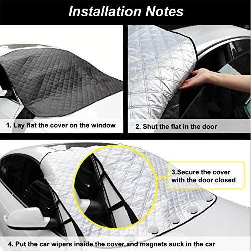 image for Golufomi Car Windshield Snow Cover Ice Frost Removal 9pcs Magnetic Win
