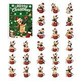 Calendario Avvento Natalizio - Simpatico Giocattolo Tematico Cane 24 Giorni In Acrilico - Calendario Conteggio Alla Rovescia Cane | Per Le Festalizie Casa