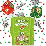 1-Pack Christmas Surprise Gift Box Explosion for Money, Pop Up Christmas Cards with Confetti for Kids, Happy Holiday Exploding Card for Women Men, Funny Merry Grinchmas Gift Idea for Gifting Cash