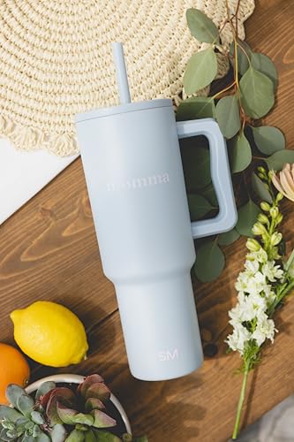 Image of Simple Modern Mother's Day 40 oz Trek Tumbler with Handle and Straw Lid | Cup Holder Friendly Insulated Stainless Steel Travel Mug | Momma