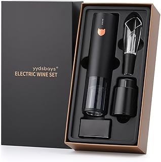 Electric Wine Bottle Opener Set One-touch Automatic Corkscrew Rechargeable Professional with Gift Box for Wine Lovers Luxu...