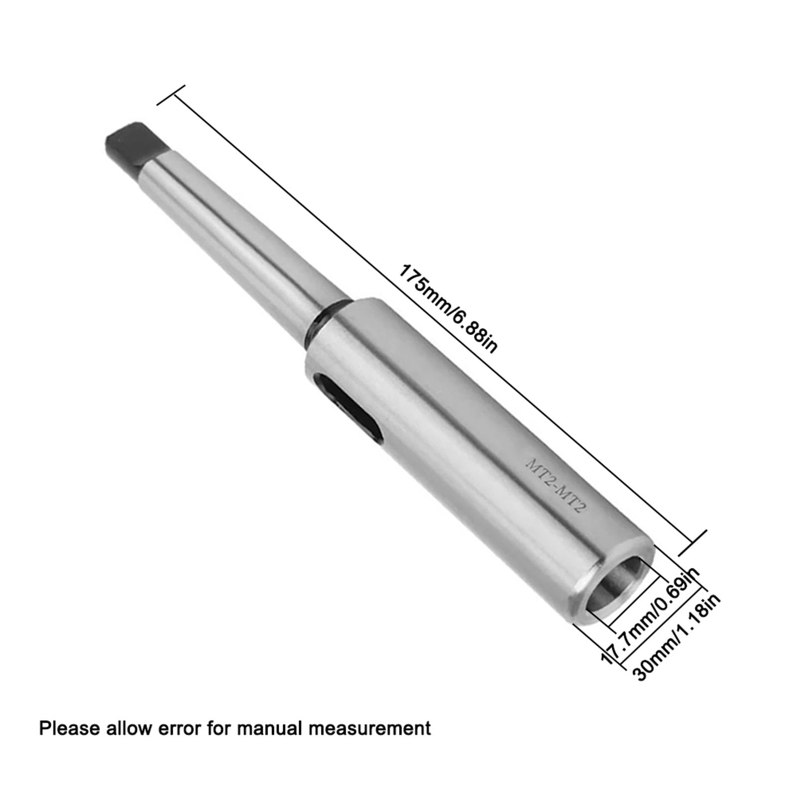 Manchon d'extension avec cône morse externe et interne - Douille de mandrin réducteur haute performance pour centres d'usinage (MT2-MT2)