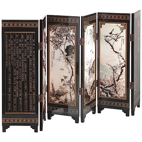 ミニ屏風　中国　貝殻装飾　博古図 1980年中国現地にて購入 ミニ屏風 中国 貝殻装飾 博古図 1980年中国現地にて購入