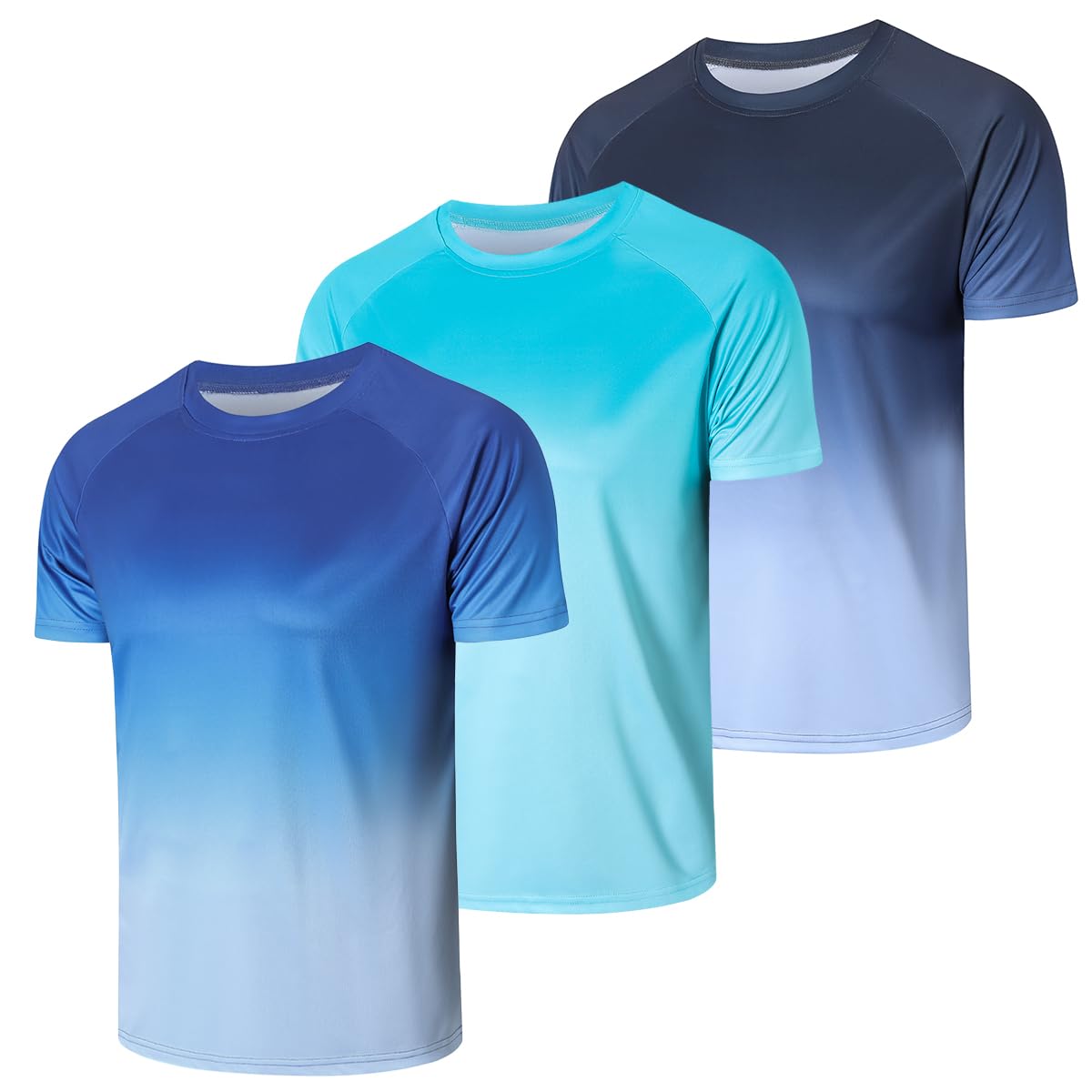Cimic 3er Pack Rashguard UV Shirt Herren, UPF 50+ UV Schutz Schwimm Tshirt Schnelltrocknend Atmungsaktiv Sonnenschutz für Outdoor Surfen Running Top