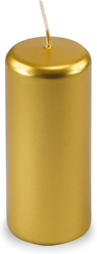 Cereria di Giorgio risthò Stumpenkerzen, Wachs, Gold, 4 x 4 x 7 cm, 12 Stück