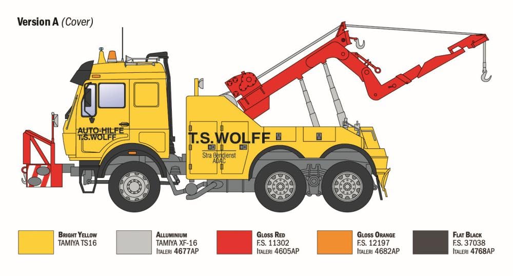 Italeri 93808 MB Wrecker truck, scala 1:24, Plastic Model Kit/Modello in plastica da montare