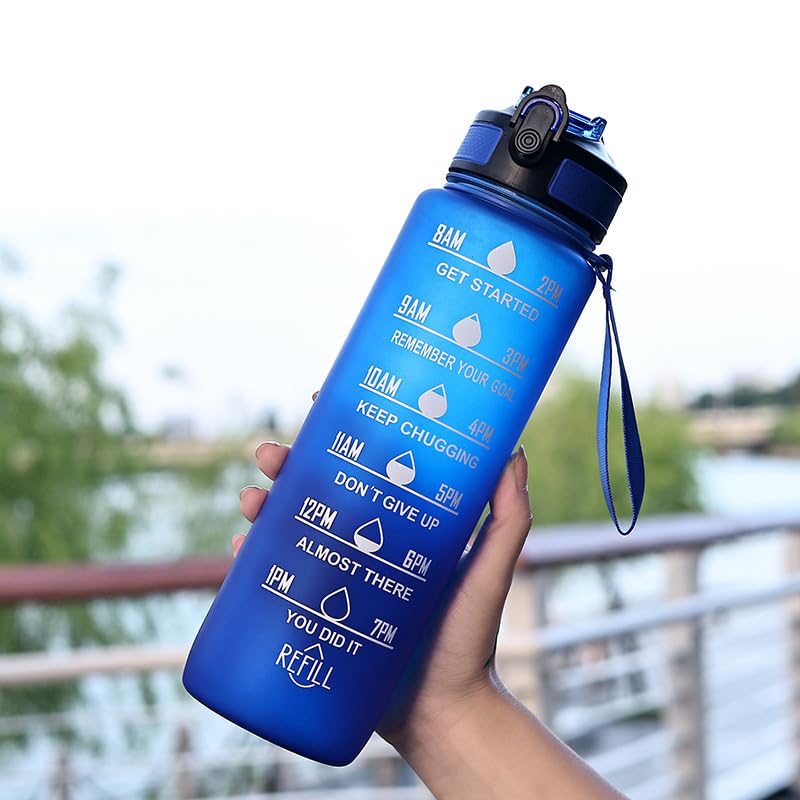 MHUAZXHM Outdoor portable sports cup, fitness sports water bottle with drawstring for office, gym, outdoor sports (??)