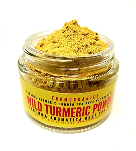 FromOrganics Wild Turmeric Face Powder - Kasthuri Manjal - Natural, Pure and Traditionally Cultivated, Dark Yellow