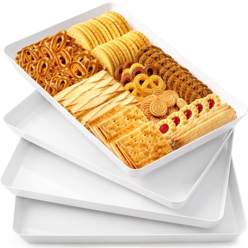 WOWBOX 4 pcs Serving Tray for Entertaining, Grilling...