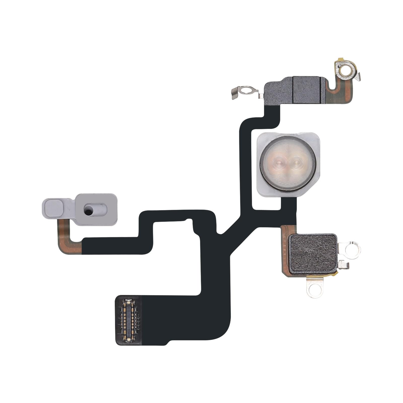 RisidamoyFlash Light Flex Cable Replacement for iPhone 12 Pro Max Repair Flashlight Part Fix Silent Switch with Pre-Installed Metal Bracket Holder 12Promax for A2342, A2410, A2412, A2411.