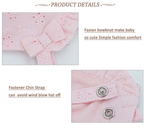 Keepersheep Infant Baby Girls' Bonnet Hat Cap, Cotton Flower Print Embroidery Bonnet2