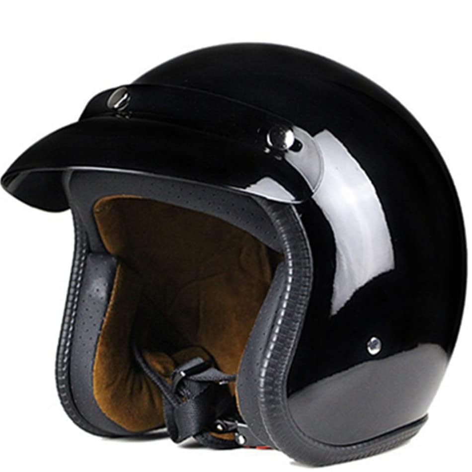 Image of Harssidanzar Open Face Motorcycle Helmet DOT Approved Vintage Helmet CU601
