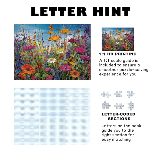 Floral para Adultos Rompecabezas de 500 Piezas, Juego Desafiante Decoración para el Hogar miniatura 4