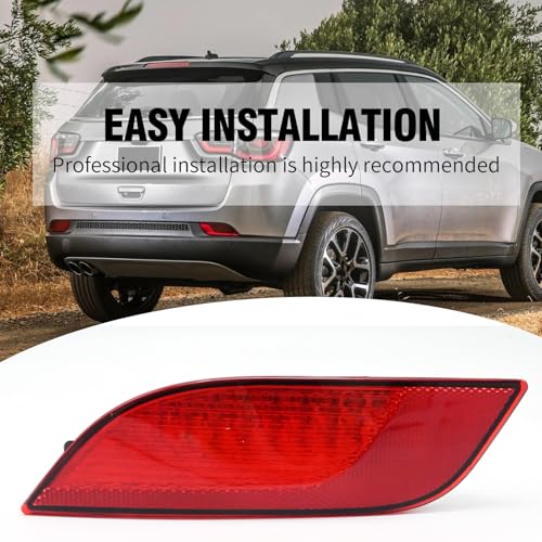 Image of Saihisday Bumper Reflector light Rear Drive Left Side Replacement for Compass Jeep 2017-2021 Rear Bumper Reflector Red Lights Left Side Replace for 55112679AA,CH1184106